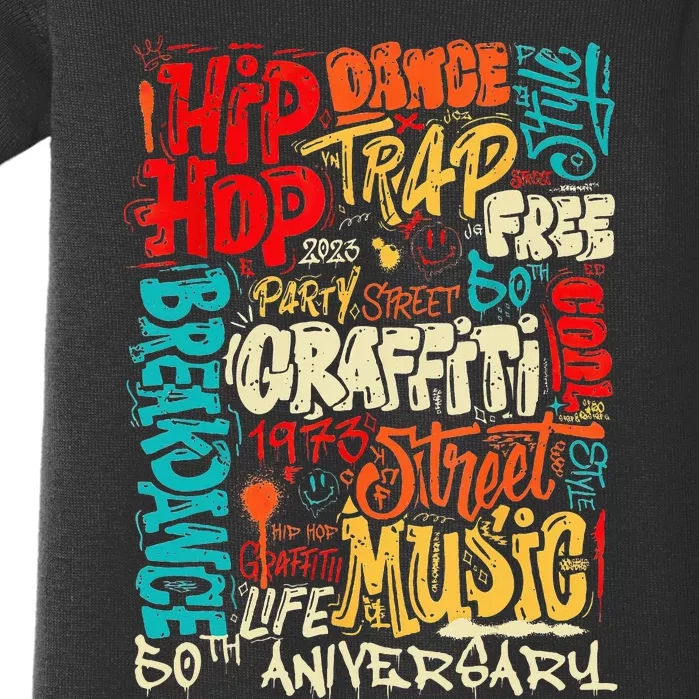 Hip Hop 50 Years Of Old School Graffiti Old School Baby Bodysuit