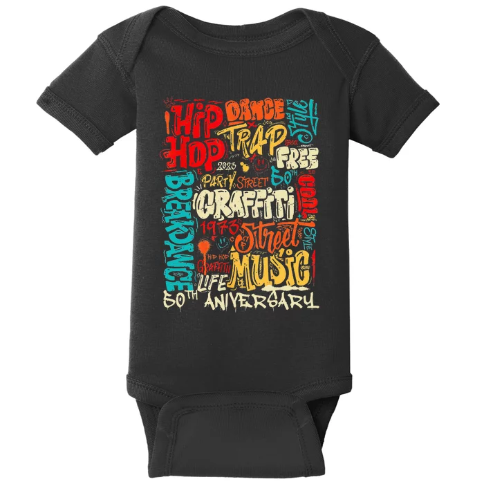 Hip Hop 50 Years Of Old School Graffiti Old School Baby Bodysuit