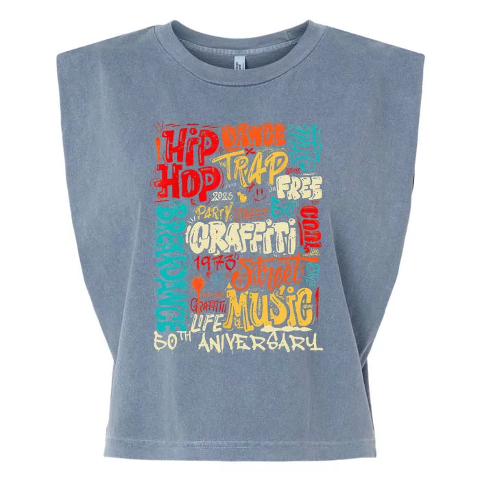 Hip Hop 50 Years Of Old School Graffiti Old School Garment-Dyed Women's Muscle Tee