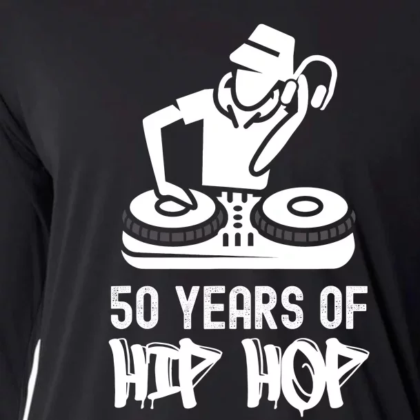 Hip Hop 50th Anniversary 50 Years DJ Turntable Cooling Performance Long Sleeve Crew