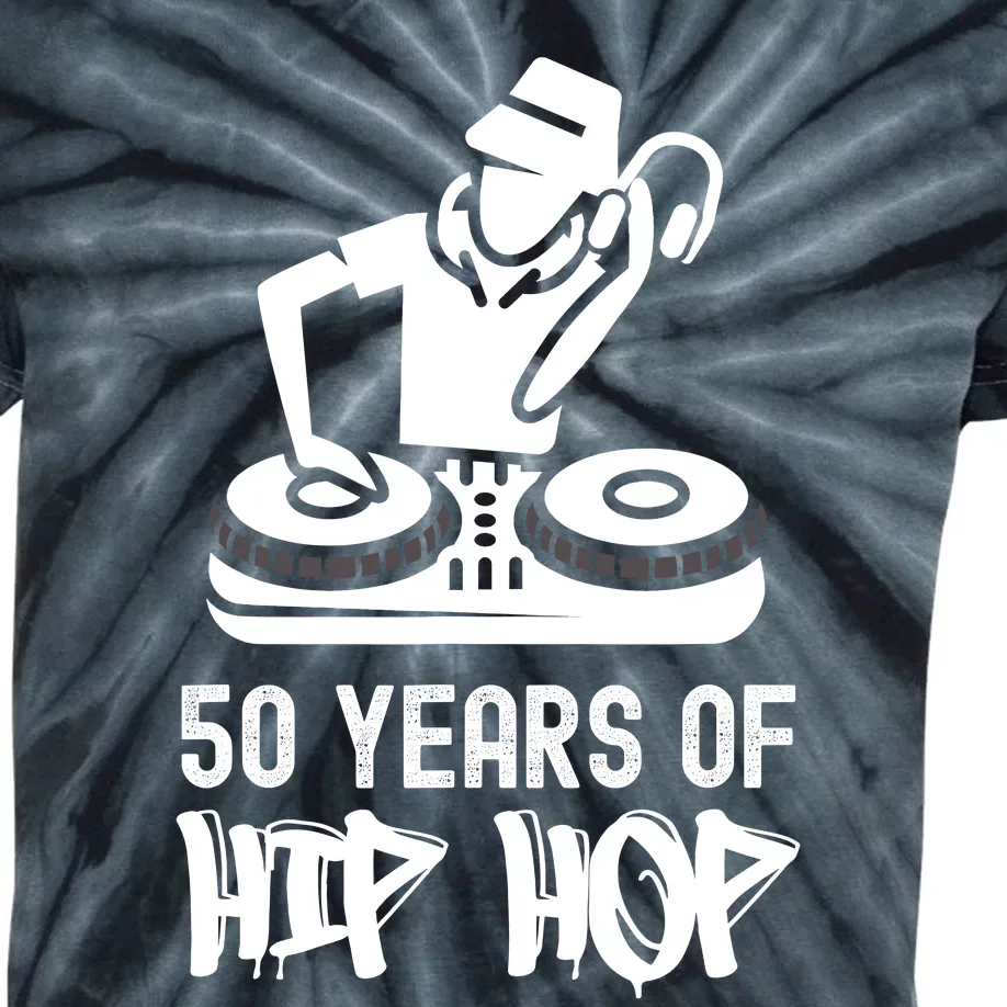 Hip Hop 50th Anniversary 50 Years DJ Turntable Kids Tie-Dye T-Shirt