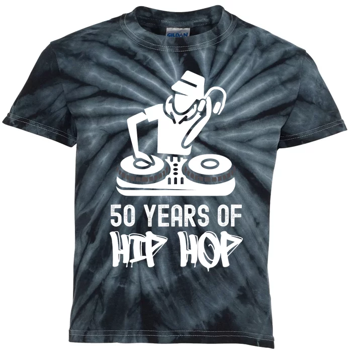 Hip Hop 50th Anniversary 50 Years DJ Turntable Kids Tie-Dye T-Shirt