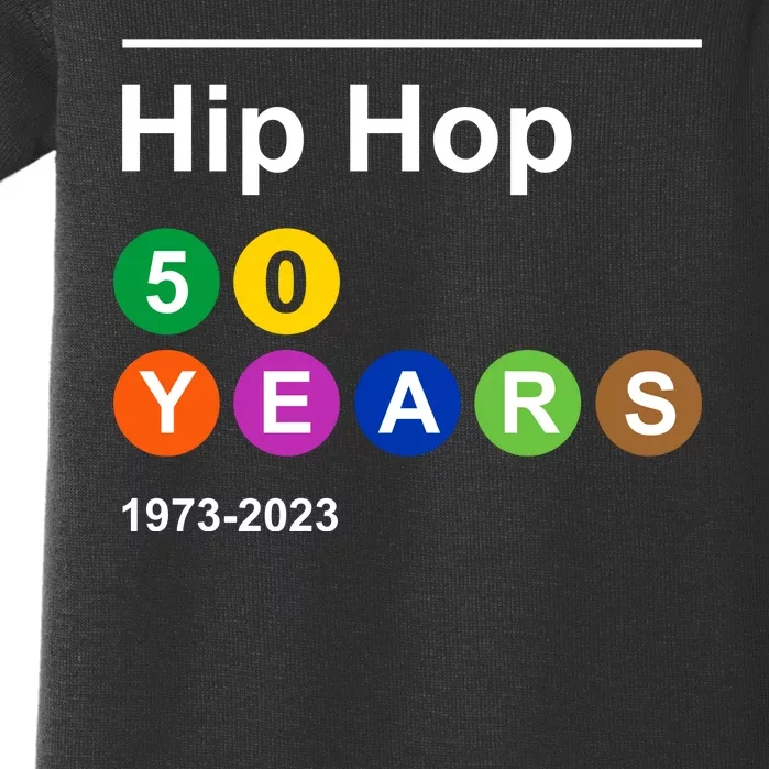 Hip Hop 50 Years 1973 2023 Baby Bodysuit