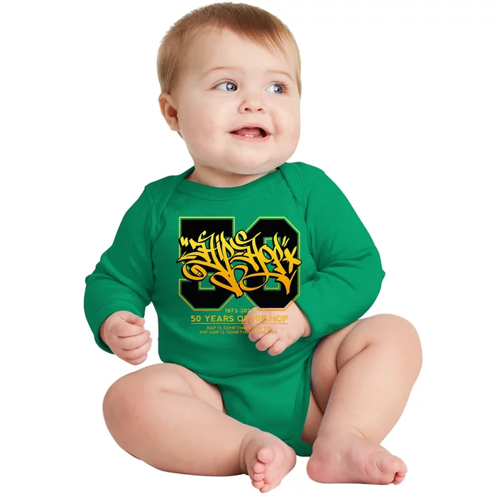 Hip Hop 50 Years Anniversary Graffiti 50 Years Hip Hop Baby Long Sleeve Bodysuit