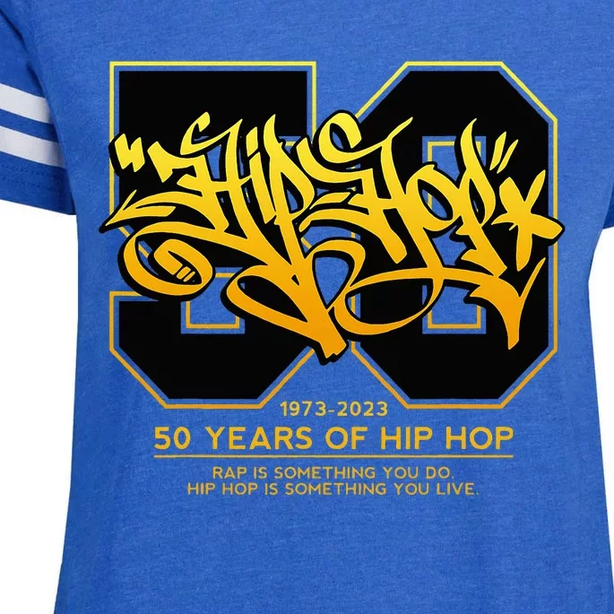 Hip Hop 50 Years Anniversary Graffiti 50 Years Hip Hop Enza Ladies Jersey Football T-Shirt