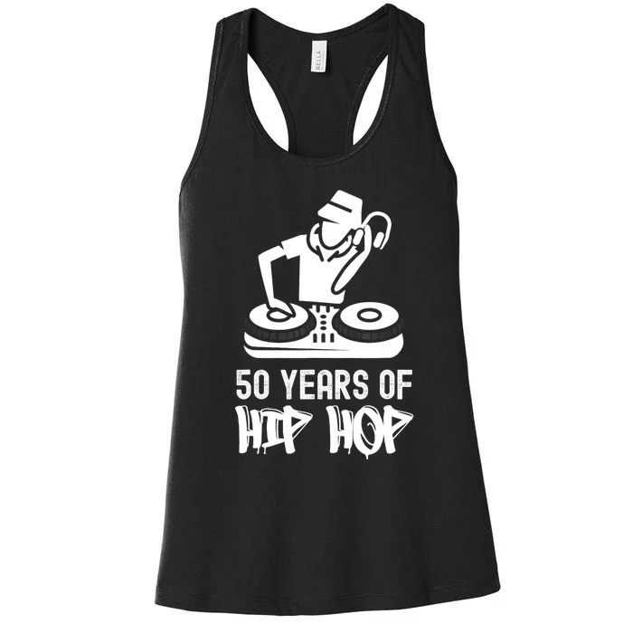 Hip Hop 50th Anniversary | 50 Years | DJ Turntable Women's Racerback Tank