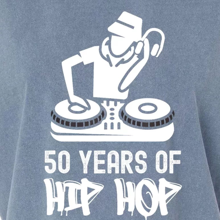 Hip Hop 50th Anniversary | 50 Years | DJ Turntable Garment-Dyed Women's Muscle Tee