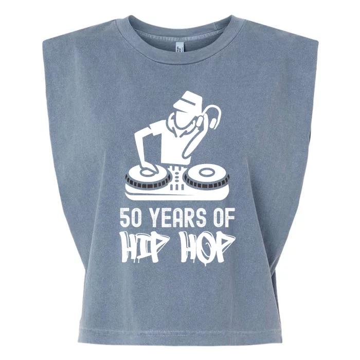 Hip Hop 50th Anniversary | 50 Years | DJ Turntable Garment-Dyed Women's Muscle Tee