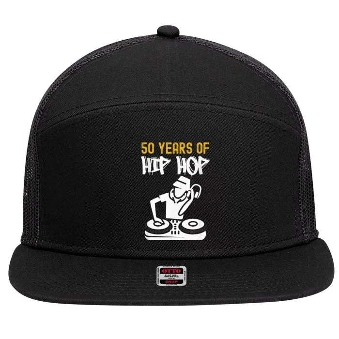 Hip Hop 50th Anniversary 50 Years Of Hip Hop 7 Panel Mesh Trucker Snapback Hat