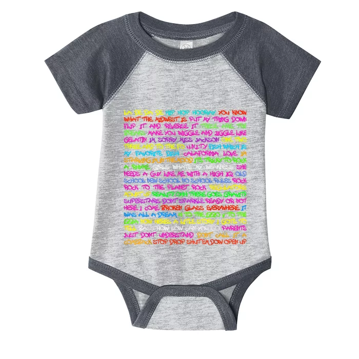 HIP HOP 50 YEARS ANNIVERSARY Rap Old School Lyrics Merch Infant Baby Jersey Bodysuit