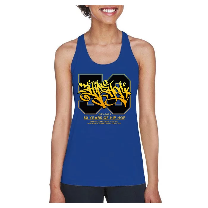 Hip Hop 50 Years Anniversary Graffiti 50 Years Hip Hop Women's Racerback Tank