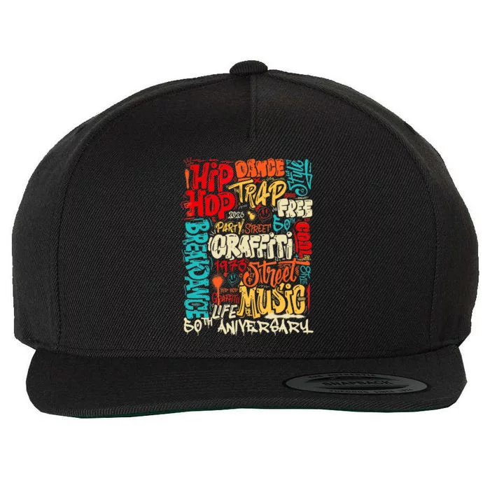 Hip Hop 50 Years Of Old School Graffiti Old School Retro Wool Snapback Cap