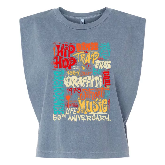 Hip Hop 50 Years Of Old School Graffiti Old School Retro Garment-Dyed Women's Muscle Tee