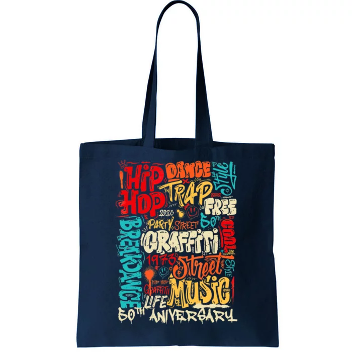 Hip Hop 50 Years Of Old School Graffiti Old School Retro Tote Bag