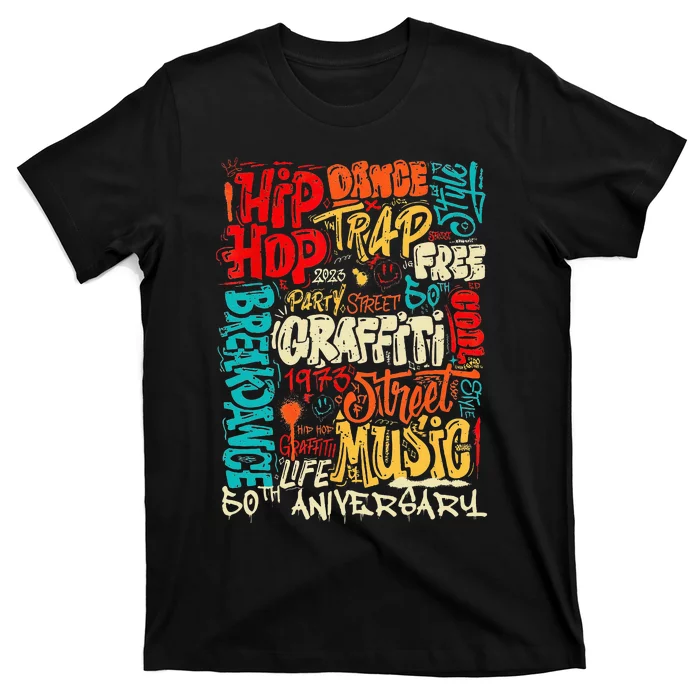 Hip Hop 50 Years Of Old School Graffiti Old School Retro T-Shirt