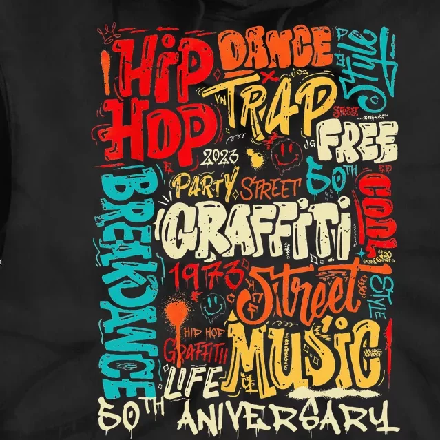 Hip Hop 50 Years Of Old School Graffiti Old School Retro Tie Dye Hoodie