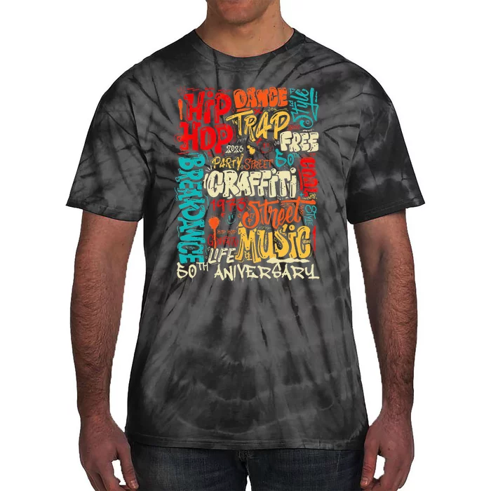 Hip Hop 50 Years Of Old School Graffiti Old School Retro Tie-Dye T-Shirt