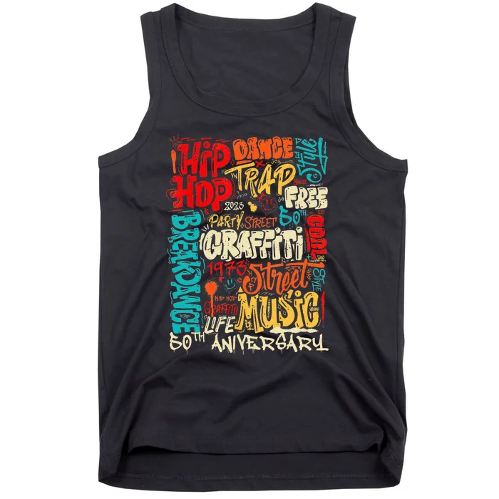 Hip Hop 50 Years Of Old School Graffiti Old School Retro Tank Top