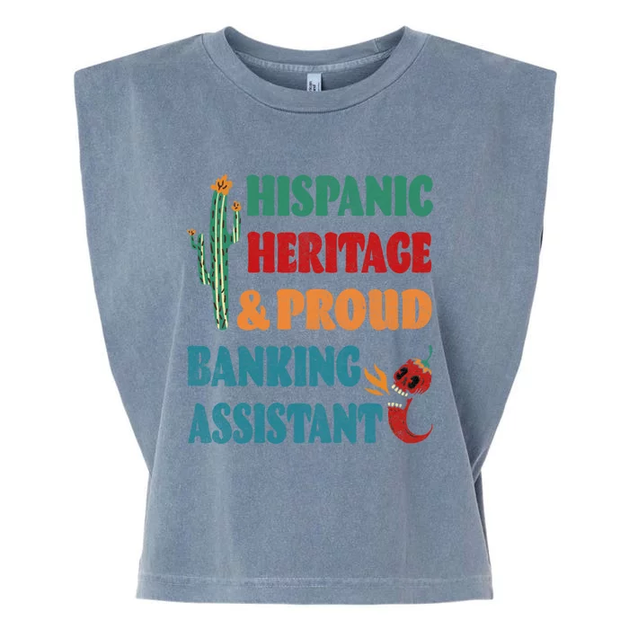 Hispanic Heritage And Proud Banking Assistant Meaningful Gift Garment-Dyed Women's Muscle Tee