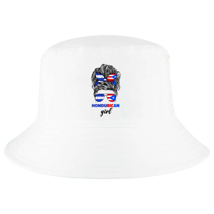 Half Honduran And Puerto Rican Rico Honduras Flag Girl Mix Cool Comfort Performance Bucket Hat