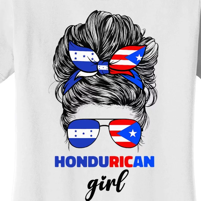 Half Honduran And Puerto Rican Rico Honduras Flag Girl Mix Women's T-Shirt