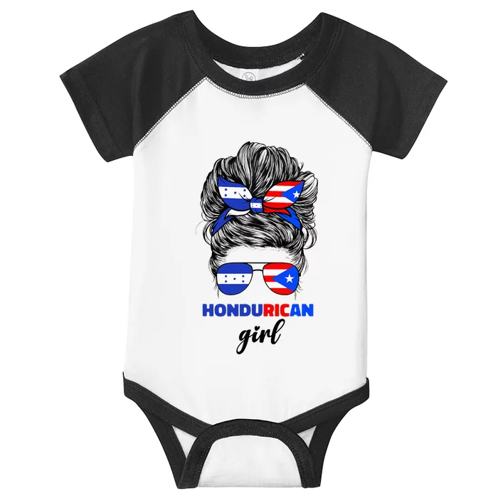 Half Honduran And Puerto Rican Rico Honduras Flag Girl Mix Infant Baby Jersey Bodysuit