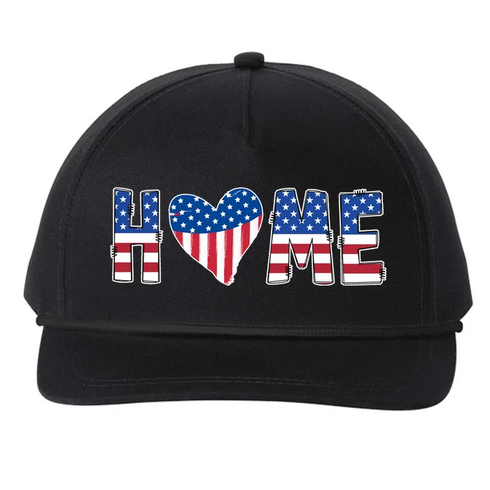 Home Heart American Flag Snapback Five-Panel Rope Hat