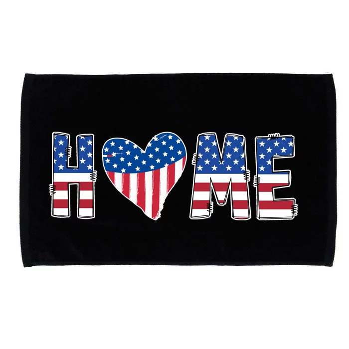 Home Heart American Flag Microfiber Hand Towel