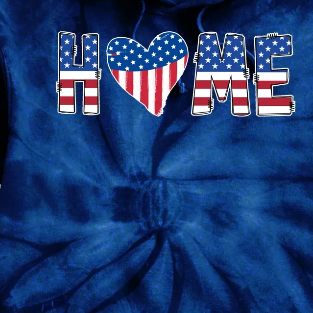 Home Heart American Flag Tie Dye Hoodie