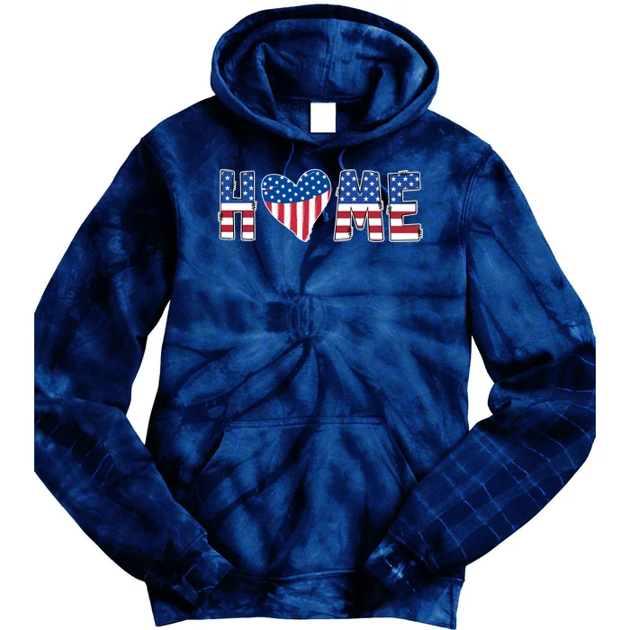 Home Heart American Flag Tie Dye Hoodie