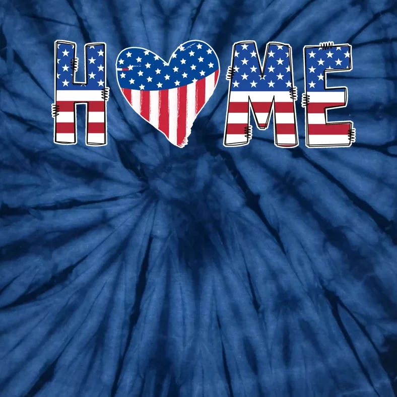 Home Heart American Flag Tie-Dye T-Shirt