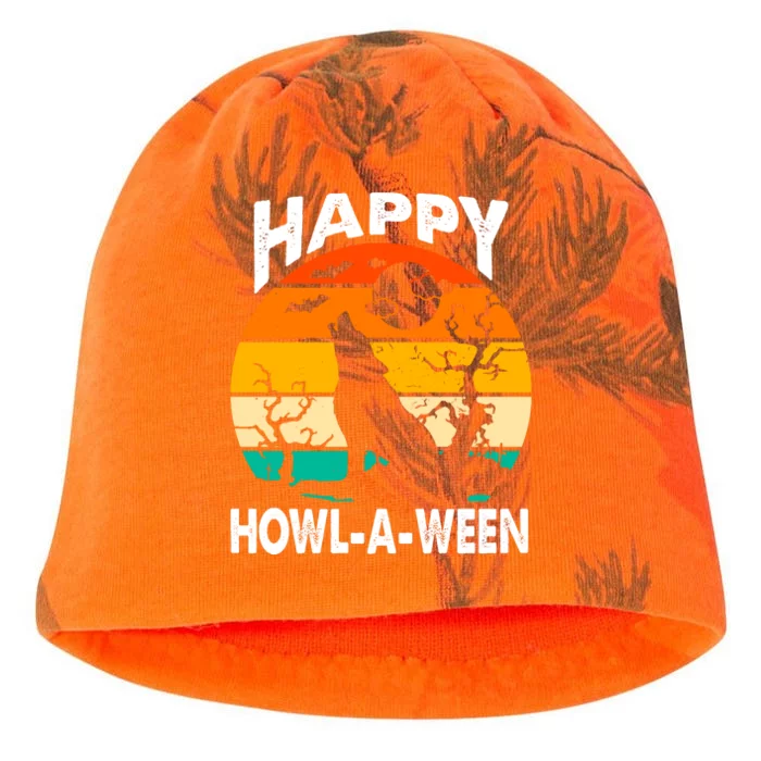 Happy Howl A Ween Halloween Wolf Retro Kati - Camo Knit Beanie