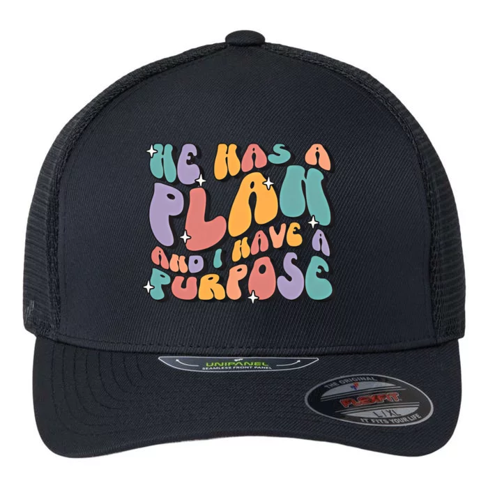 He Has A Plan And I Have A Purpose Christian Bibleverse Christian Jesus Flexfit Unipanel Trucker Cap