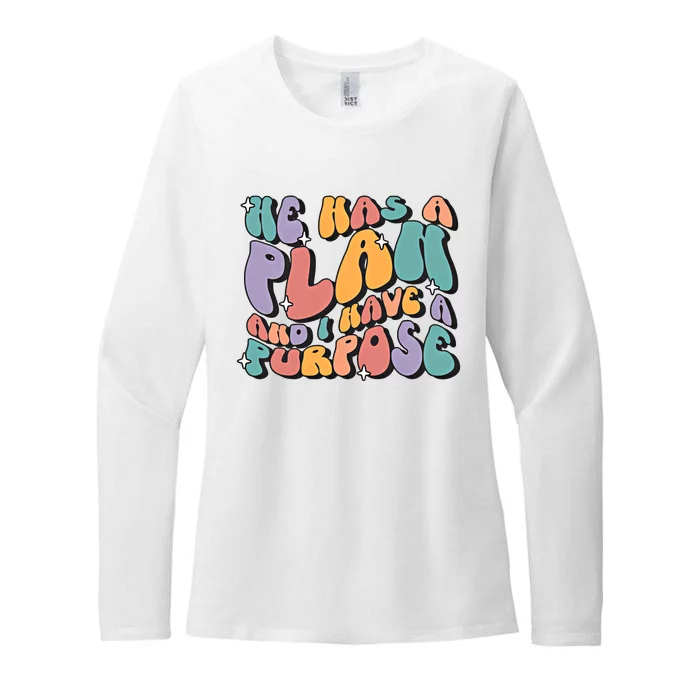 He Has A Plan And I Have A Purpose Christian Bibleverse Christian Jesus Womens CVC Long Sleeve Shirt