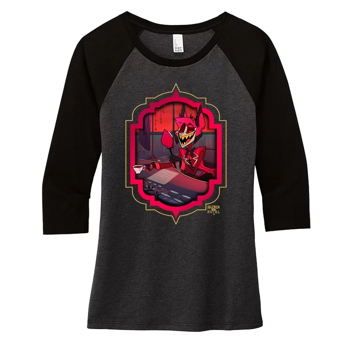 Hazbin Hotel Alastor Women's Tri-Blend 3/4-Sleeve Raglan Shirt