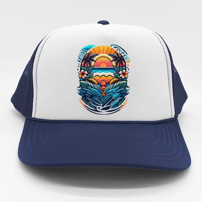 Hawaii Hawaiian Ai Designs Trucker Hat