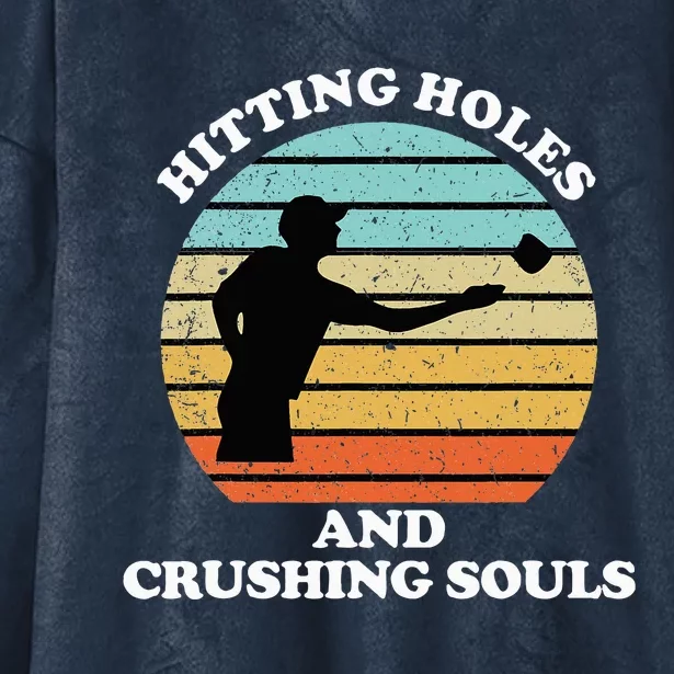 Hitting Holes And Crushing Souls Hooded Wearable Blanket