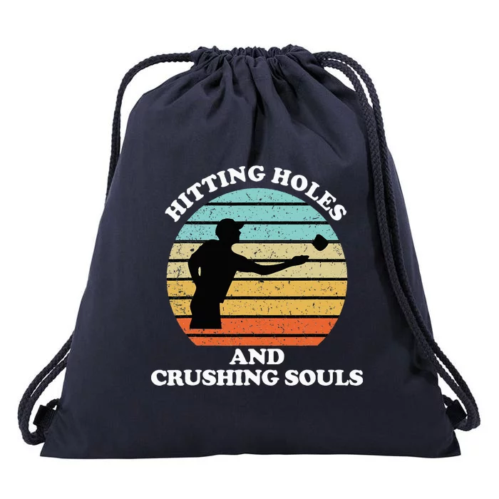 Hitting Holes And Crushing Souls Drawstring Bag