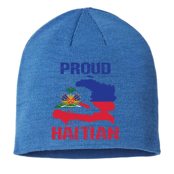 Haiti Haitian America Flag Love Proud Ayiti Country Melanin Great Gift 8 1/2in Sustainable Knit Beanie