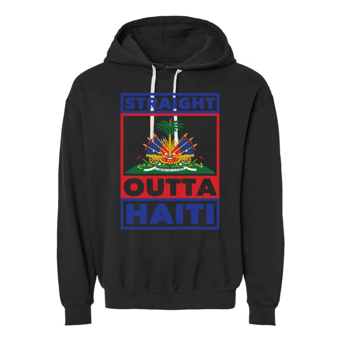 Haiti Haitian America Flag Love Straight Melanin Ayiti Proud Gift Garment-Dyed Fleece Hoodie