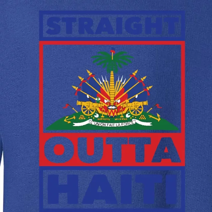 Haiti Haitian America Flag Love Straight Melanin Ayiti Proud Gift Toddler Sweatshirt