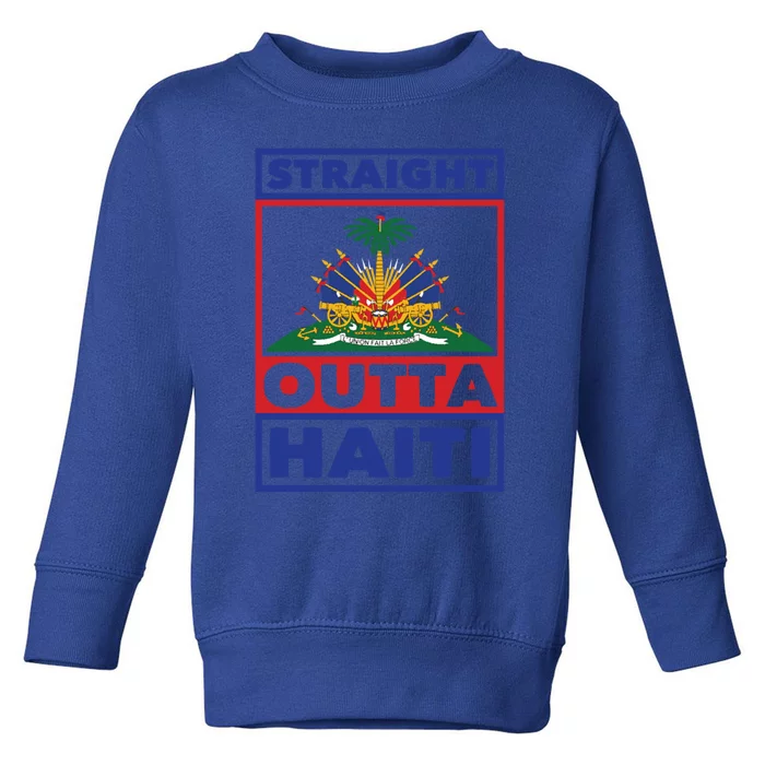 Haiti Haitian America Flag Love Straight Melanin Ayiti Proud Gift Toddler Sweatshirt