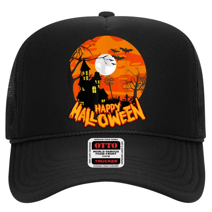 Happy Halloween Apparel High Crown Mesh Trucker Hat