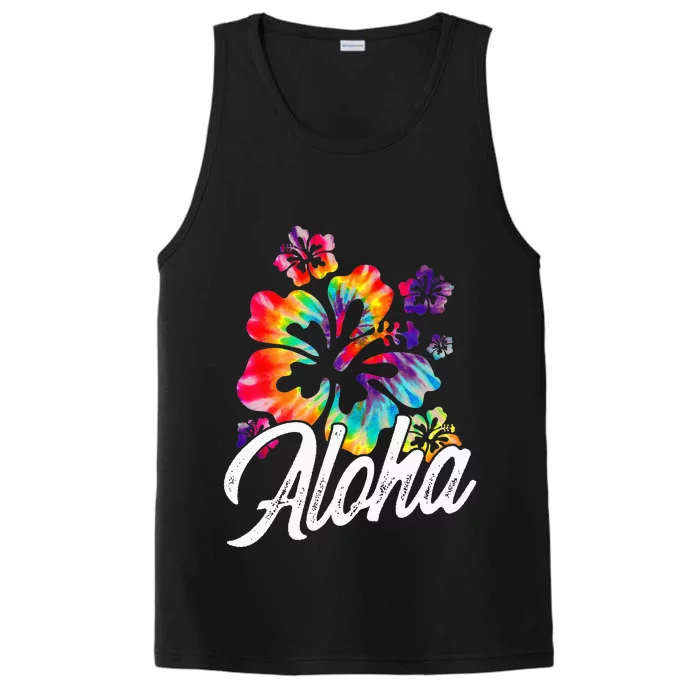 Hawaii Hawaiian Aloha Beaches Hibiscus Flowers Performance Tank