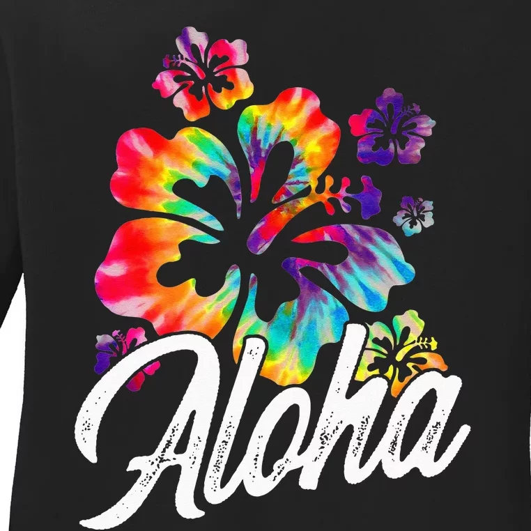 Hawaii Hawaiian Aloha Beaches Hibiscus Flowers Ladies Long Sleeve Shirt