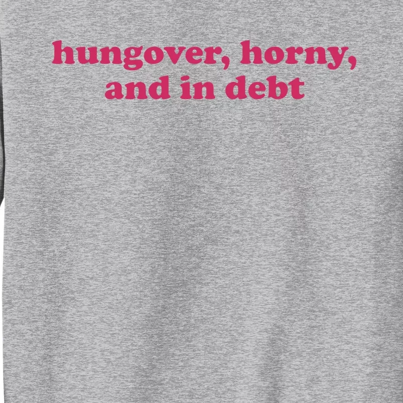 Hungover Horny And In Debt Tall Sweatshirt