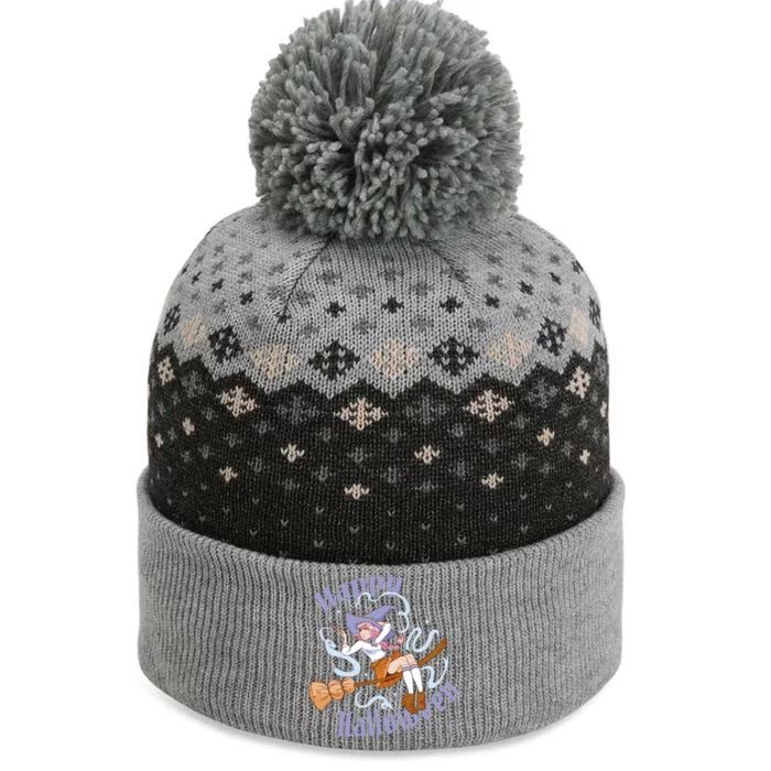 Happy Halloween Anime Witch Girl The Baniff Cuffed Pom Beanie