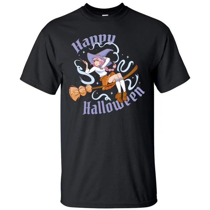 Happy Halloween Anime Witch Girl Tall T-Shirt