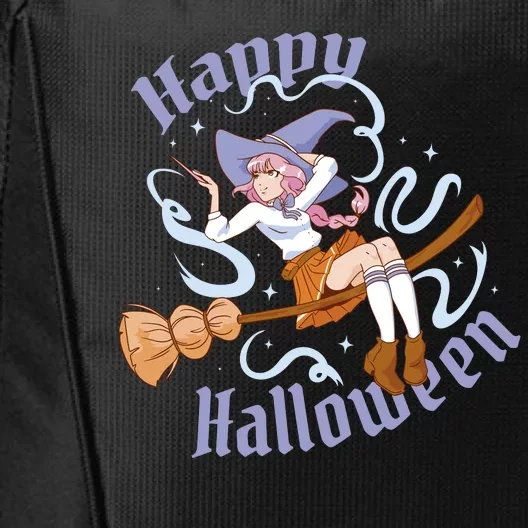 Happy Halloween Anime Witch Girl City Backpack