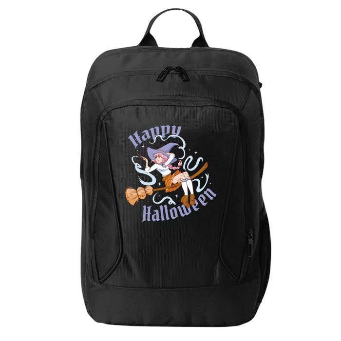 Happy Halloween Anime Witch Girl City Backpack